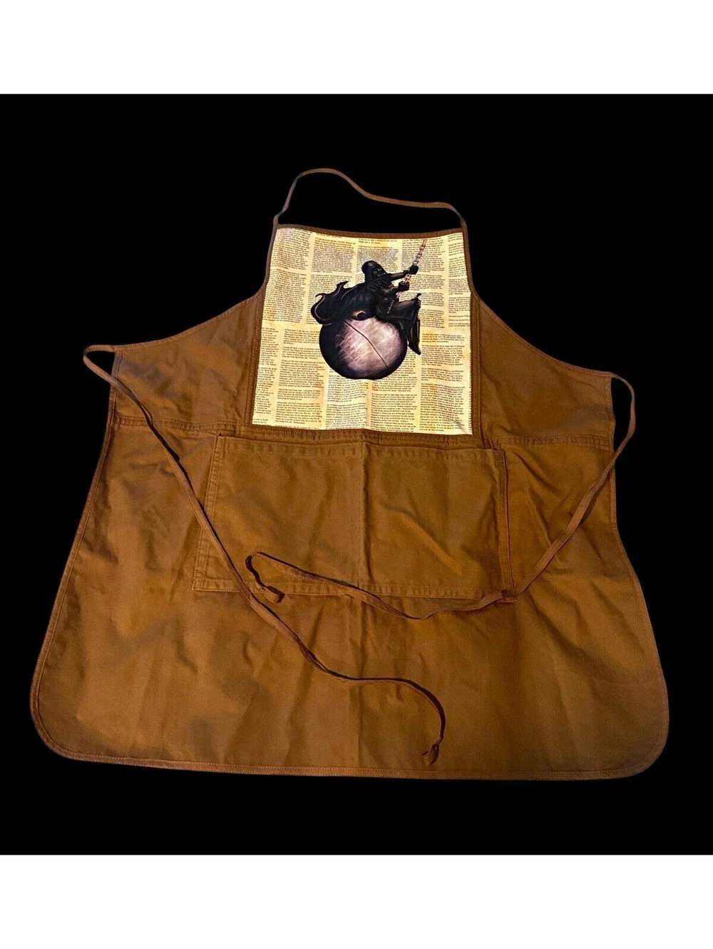 Star Wars Darth Vader Bib Apron Brown/Beige/Black Graphic Print Pockets